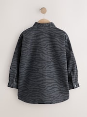 Grey/Black Zebra Animal Denim Shirt (3-16yrs) - Image 6 of 8