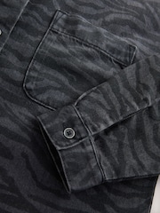 Grey/Black Zebra Animal Denim Shirt (3-16yrs) - Image 8 of 8