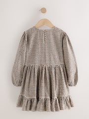 Neutral Gingham Tiered Dress (3-16yrs) - Image 2 of 8