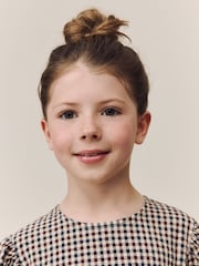 Neutral Gingham Tiered Dress (3-16yrs) - Image 7 of 8