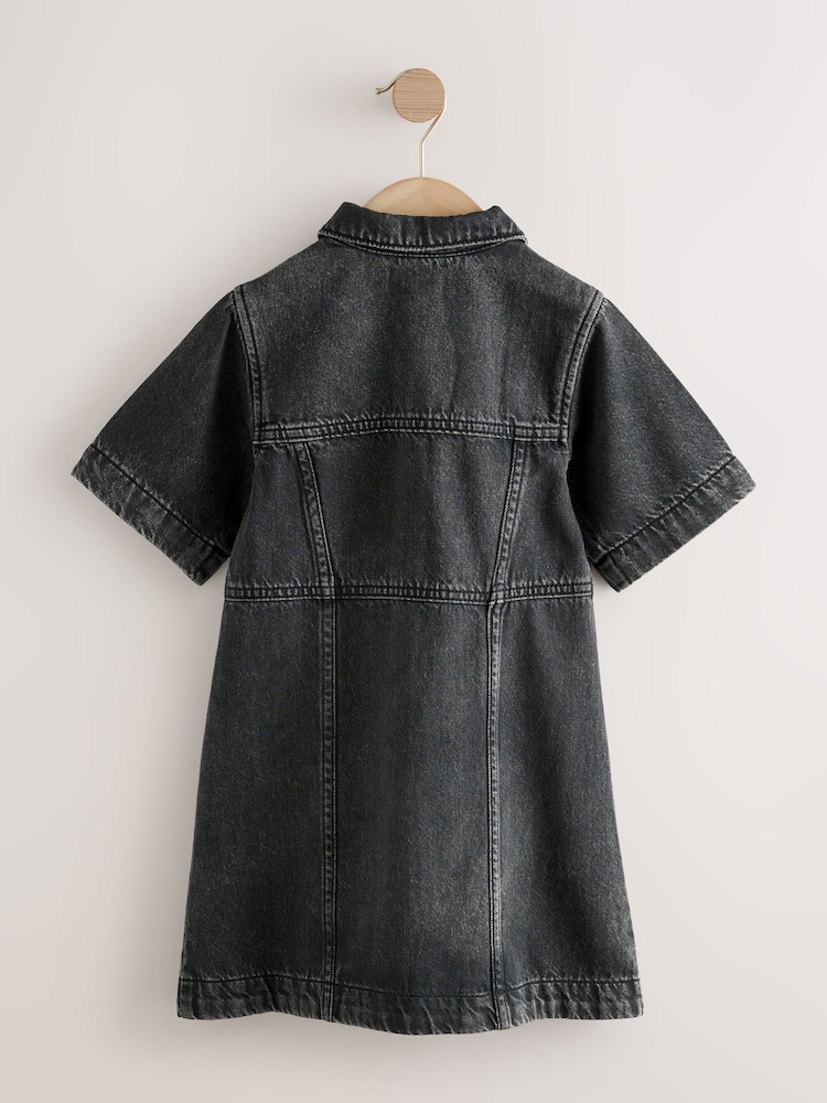 Buy Black Denim Fitted Dress (3-16yrs) from Next Portugal