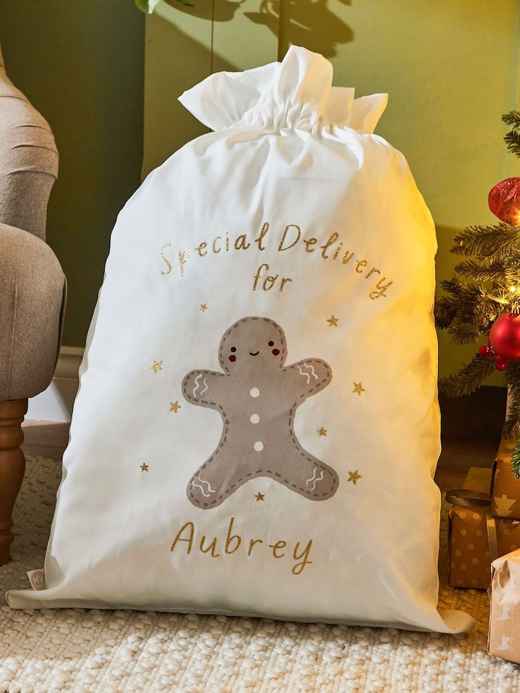 Personalised Gingerbread Canvas Christmas Gift Sack by My 1st Years - Image 1 of 4