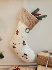 Personalised Plush Cream Christmas Stockings by My 1st Years - Image 1 of 4