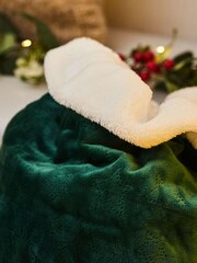 Personalised Initial Green Velvet Christmas Gift Sack by My 1st Years - Image 2 of 4