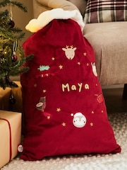 Personalised Plush Red Christmas Sack by My 1st Years - Image 1 of 6