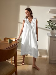 White V-Neck Nightdress - Image 2 of 9