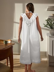 White V-Neck Nightdress - Image 3 of 9