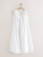 White V-Neck Nightdress - Image 7 of 9