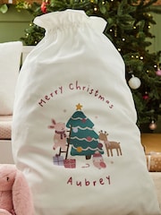 Personalised Christmas Tree Canvas Gift Sack by My 1st Years - Image 1 of 4