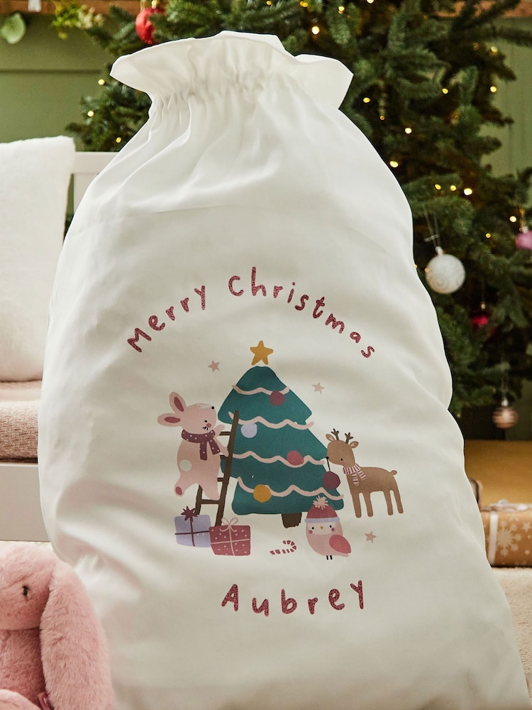 Personalised Christmas Tree Canvas Gift Sack by My 1st Years - Image 1 of 4