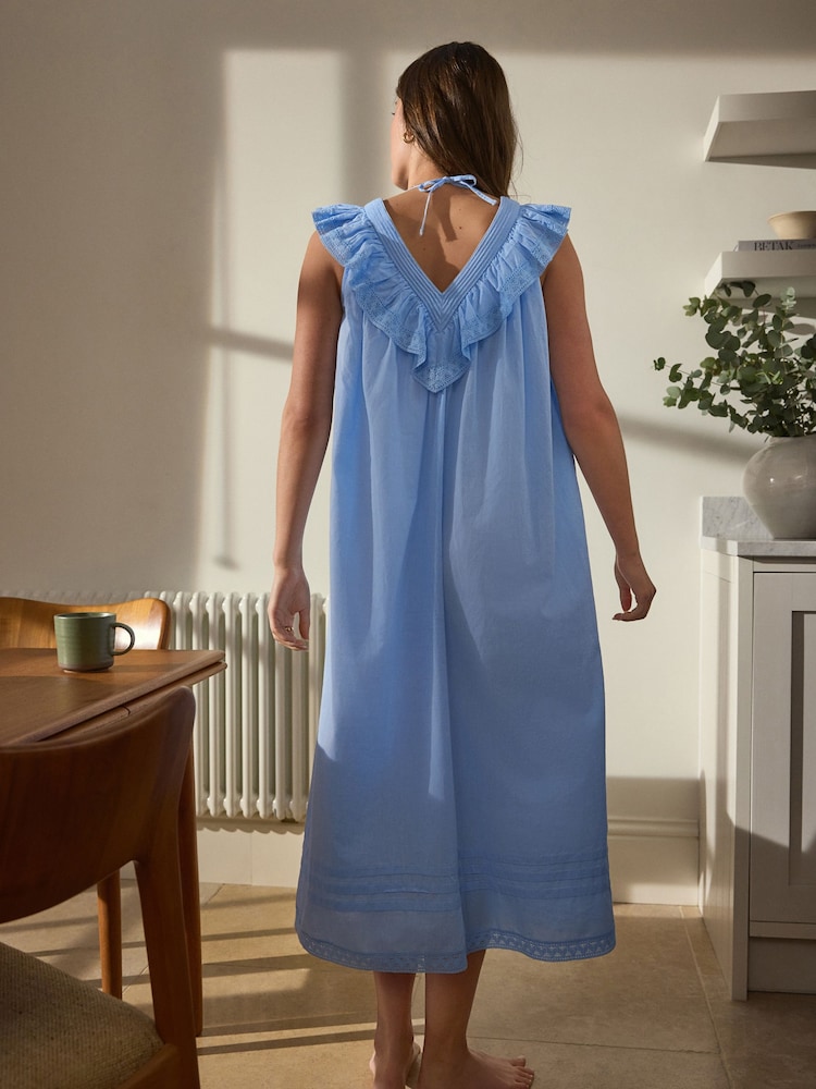 Chambray Blue V-Neck Nightdress - Image 2 of 10