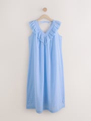 Chambray Blue V-Neck Nightdress - Image 8 of 10