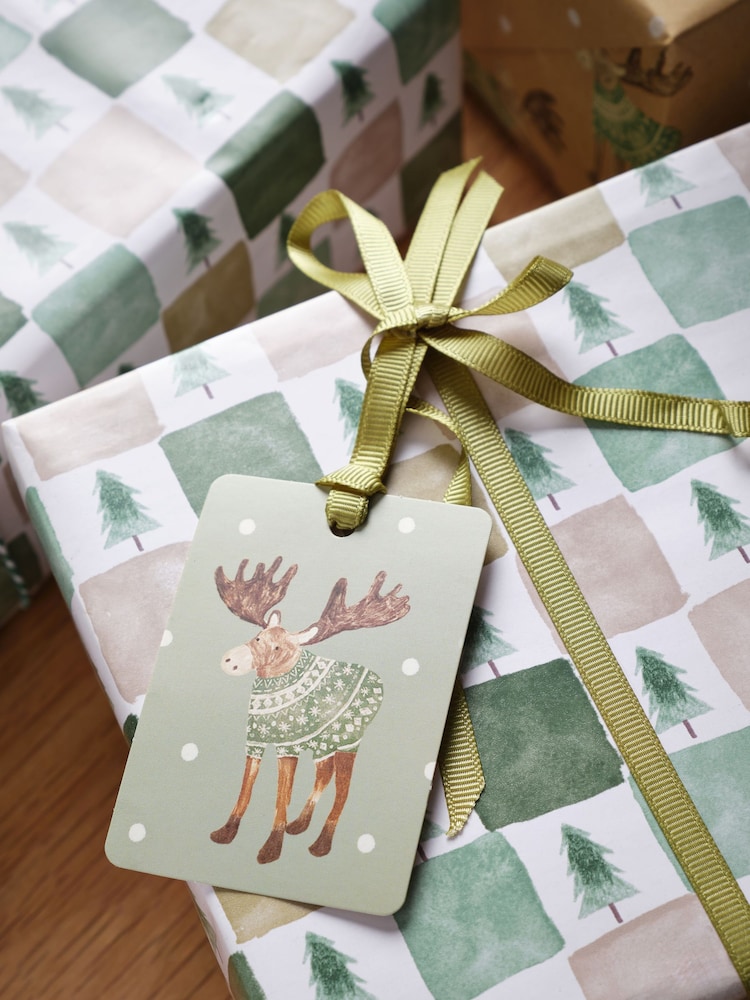 Natural / Green Woodland Set of 3, 3m Christmas Wrapping Paper - Image 2 of 3