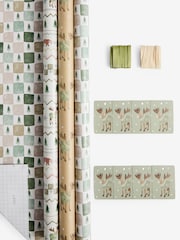 Natural / Green Woodland Set of 3, 3m Christmas Wrapping Paper - Image 3 of 3