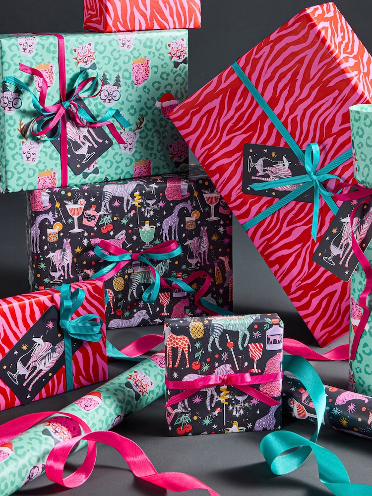 Brights Tinseltown Set of 3, 3m Christmas Wrapping Papers - Image 1 of 3 Brights Tinseltown Set of 3, 3m Christmas Wrapping Papers - Image 1 of 3