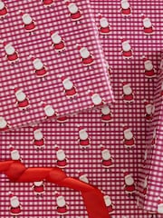 Red Gingham Santa Standard Width, 15m Christmas Wrapping Papers - Image 3 of 5