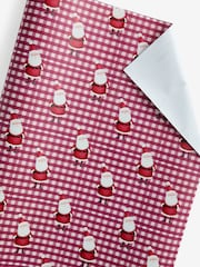 Red Gingham Santa Standard Width, 15m Christmas Wrapping Papers - Image 5 of 5