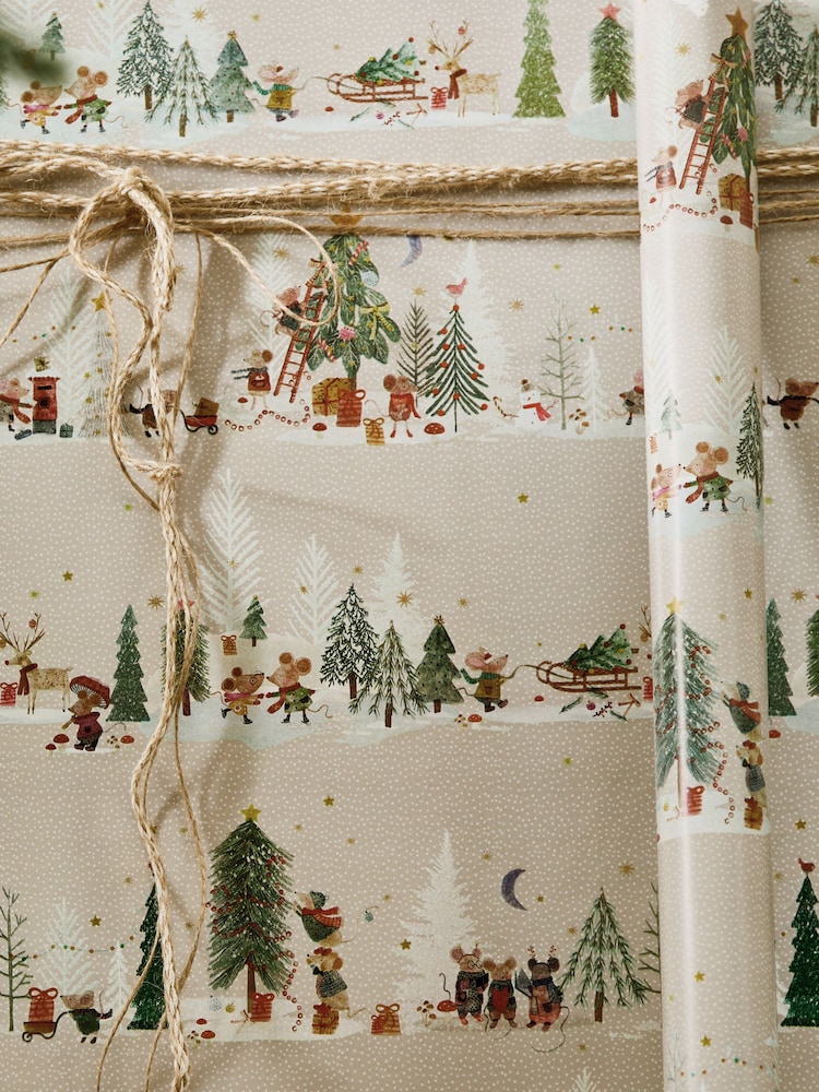 Cute Mice Extra Wide, 10m Christmas Wrapping Papers - Image 2 of 4