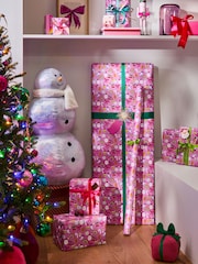 Pink Festive Era Extra Wide, 10m Christmas Wrapping Papers - Image 3 of 4