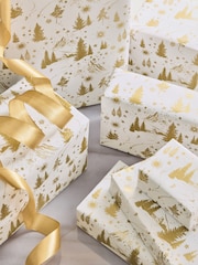 Gold Tree Scene Standard Width, 15m Christmas Wrapping Papers - Image 1 of 5