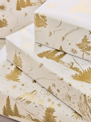 Gold Tree Scene Standard Width, 15m Christmas Wrapping Papers - Image 2 of 5