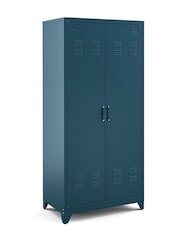La Redoute Intérieurs Blue Hiba 2-Door Metal Cabinet - Image 2 of 5