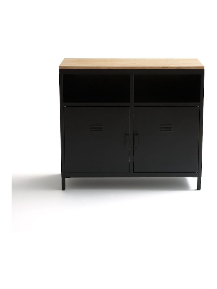 La Redoute Intérieurs Black Hiba 2-Door, 2-Compartment Kitchen Cabinet - Image 1 of 4