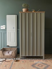 La Redoute Intérieurs Light Khaki Green Eugène Painted Pine Double Wardrobe - Image 1 of 6