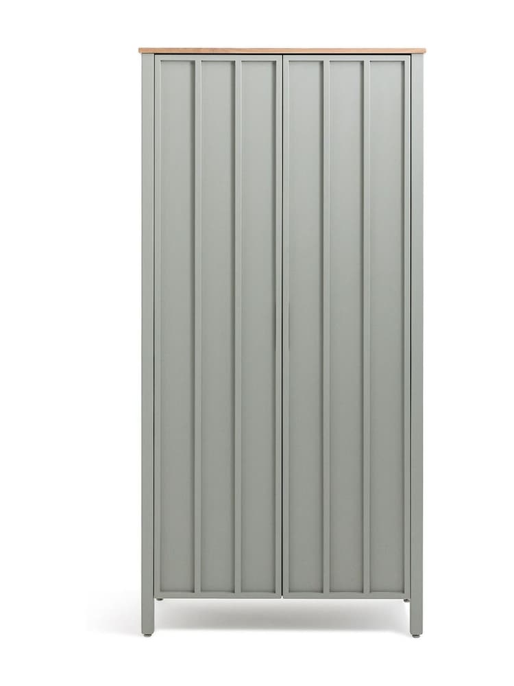 La Redoute Intérieurs Light Khaki Green Eugène Painted Pine Double Wardrobe - Image 2 of 6