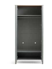 La Redoute Intérieurs Light Khaki Green Eugène Painted Pine Double Wardrobe - Image 4 of 6