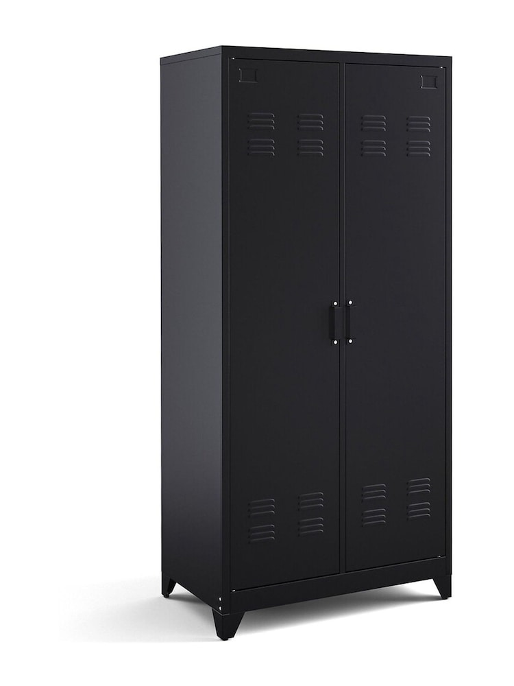 La Redoute Intérieurs Black Hiba 2-Door Metal Cabinet - Image 2 of 4
