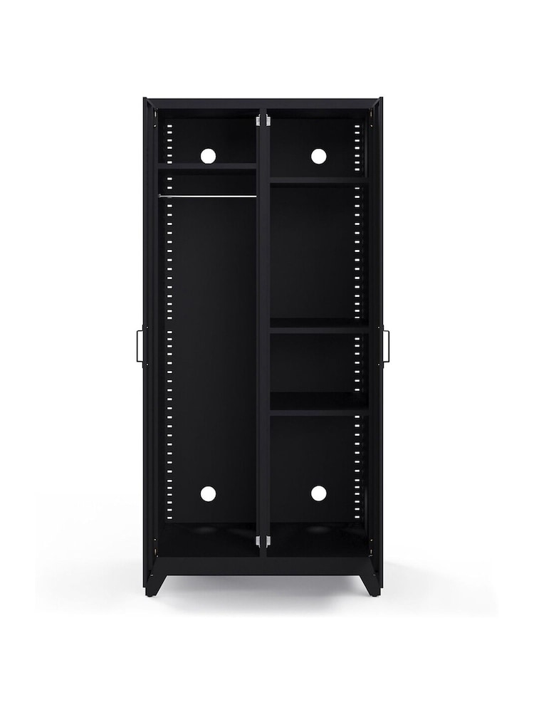 La Redoute Intérieurs Black Hiba 2-Door Metal Cabinet - Image 4 of 4