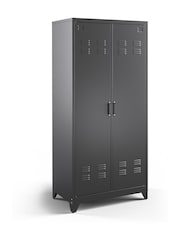 La Redoute Intérieurs Grey Hiba 2-Door Metal Cabinet - Image 2 of 4