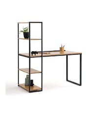 La Redoute Intérieurs Oak Black Hiba Oak & Metal Bookcase Desk - Image 3 of 6