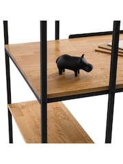 La Redoute Intérieurs Oak Black Hiba Oak & Metal Bookcase Desk - Image 5 of 6