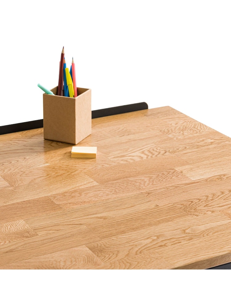 La Redoute Intérieurs Oak Black Hiba Oak & Metal Bookcase Desk - Image 6 of 6