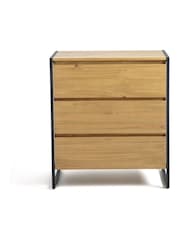 La Redoute Intérieurs Black Wood Hiba Chest of 3 Drawers - Image 1 of 2