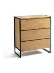 La Redoute Intérieurs Black Wood Hiba Chest of 3 Drawers - Image 2 of 2