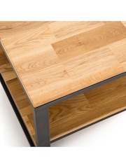La Redoute Intérieurs Natural Hiba Industrial Square Oak & Steel Coffee Table - Image 4 of 4