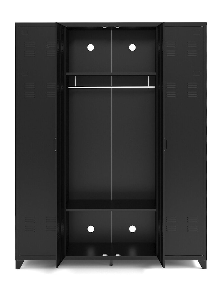 La Redoute Intérieurs Black Hiba 4-Door Steel Cabinet - Image 5 of 5