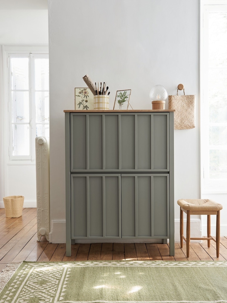 La Redoute Intérieurs Light Khaki Green Eugène Pine Secretary Desk - Image 1 of 6