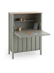 La Redoute Intérieurs Light Khaki Green Eugène Pine Secretary Desk - Image 3 of 6