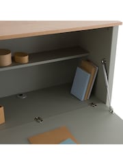 La Redoute Intérieurs Light Khaki Green Eugène Pine Secretary Desk - Image 4 of 6