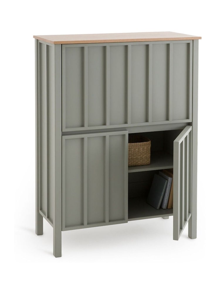 La Redoute Intérieurs Light Khaki Green Eugène Pine Secretary Desk - Image 6 of 6