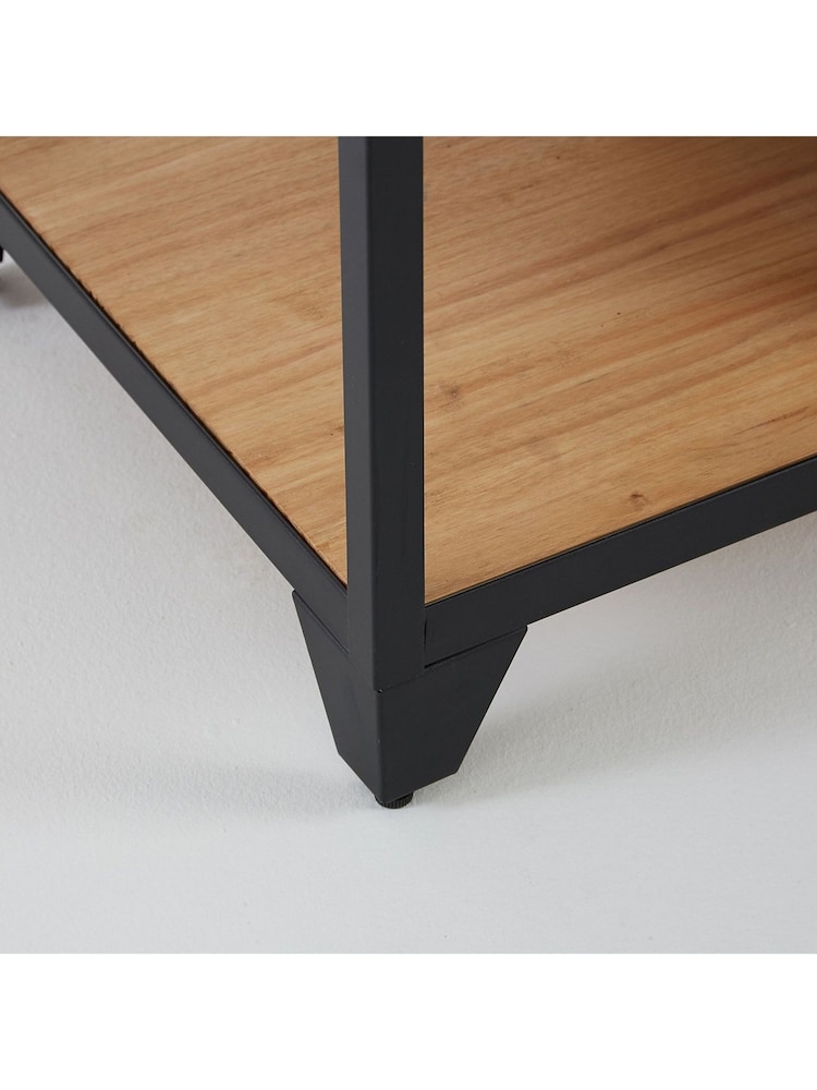 La Redoute Intérieurs Black Hiba 1Door Steel  Oiled Pine Wardrobe Unit - Image 6 of 6