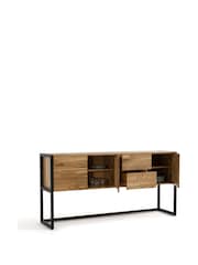 La Redoute Intérieurs Oak Hiba Solid Sideboard in Steel Metal - Image 3 of 6