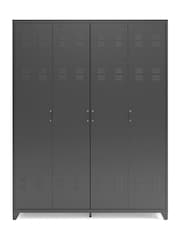 La Redoute Intérieurs Grey Hiba 4-Door Steel Cabinet - Image 2 of 6