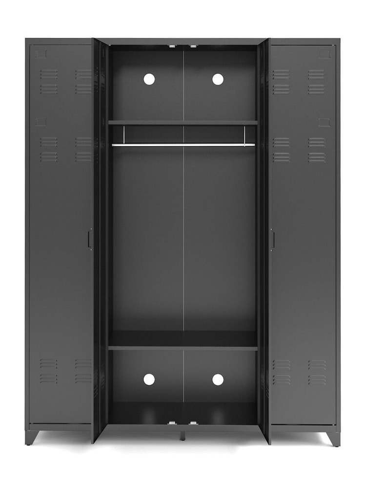 La Redoute Intérieurs Grey Hiba 4-Door Steel Cabinet - Image 6 of 6