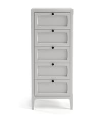 La Redoute Intérieurs Light Grey Eugenie 5-Drawer Tallboy - Image 1 of 3