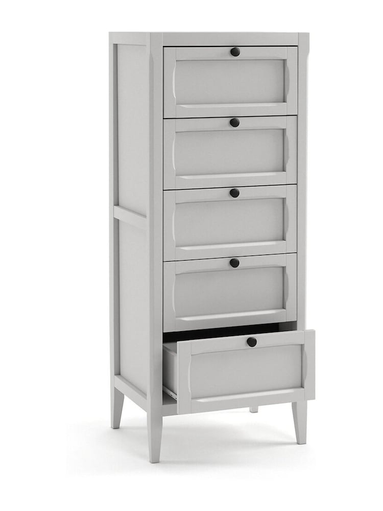 La Redoute Intérieurs Light Grey Eugenie 5-Drawer Tallboy - Image 3 of 3